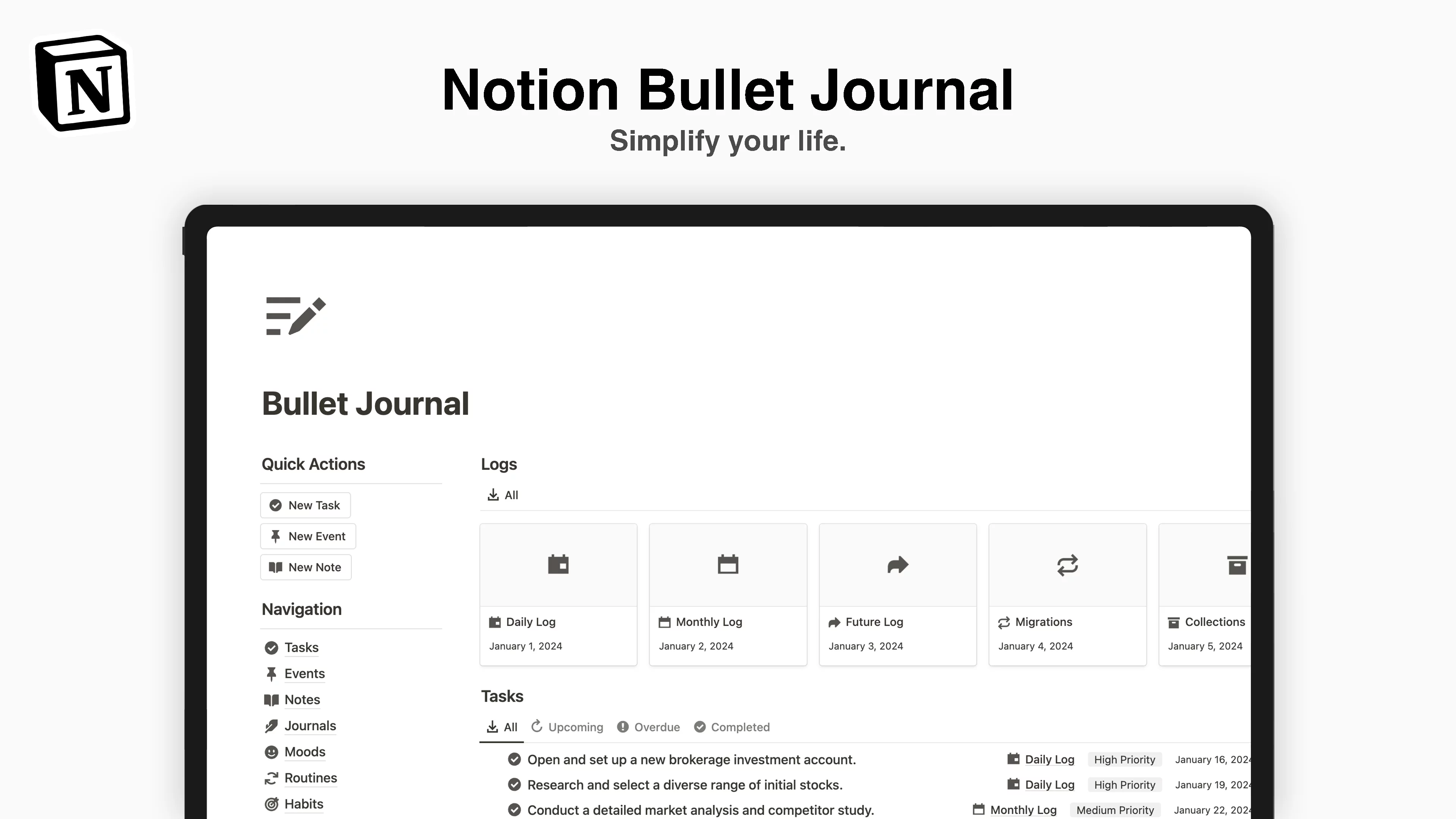 Daily Tracker Bullet Journal